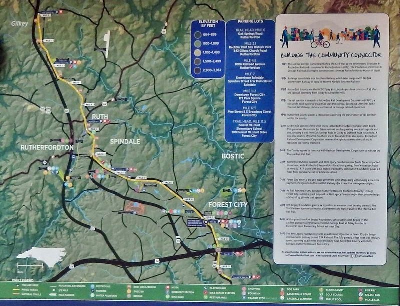 Building the Community Connector Marker<br>& Thermal Belt Rail Trail Map. Click for full size. Building the Community Connector Marker<br>& Thermal Belt Rail Trail Map image. Click for full size.