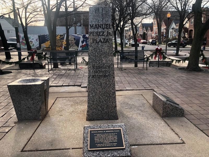 Manuel Perez Jr. Memorial Plaza Marker. Click for full size. Manuel Perez Jr. Memorial Plaza Marker image. Click for full size.