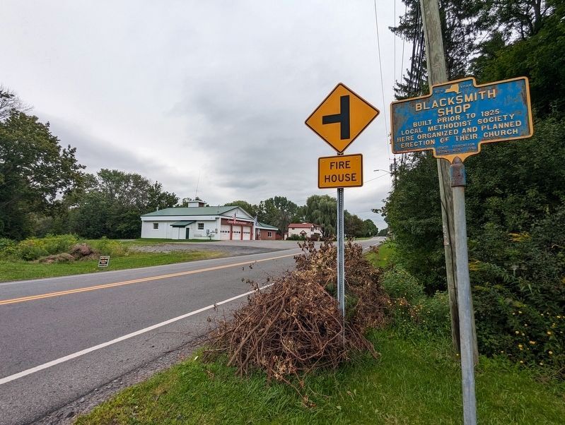 Wider view of this Blacksmith Shop Marker image. Click for full size.