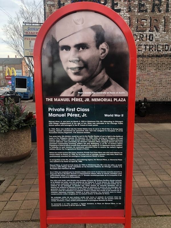 The Manuel Pérez, Jr. Memorial Plaza Marker. Click for full size. The Manuel Pérez, Jr. Memorial Plaza Marker image. Click for full size.