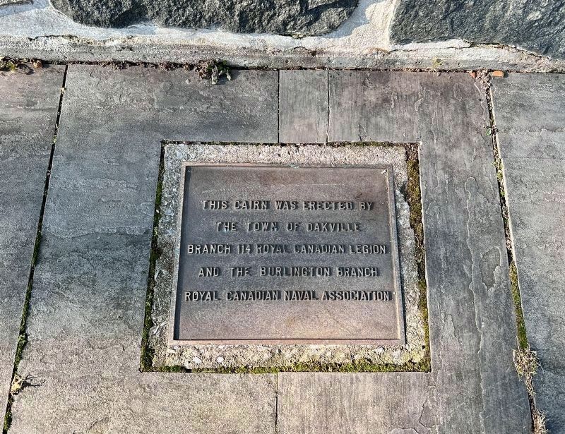 H.M.C.S. Oakville marker dedication plaque image. Click for full size.
