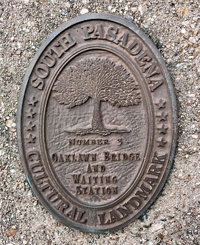 Oaklawn Bridge and Waiting Station Marker. Click for full size. Oaklawn Bridge and Waiting Station Marker image. Click for full size.