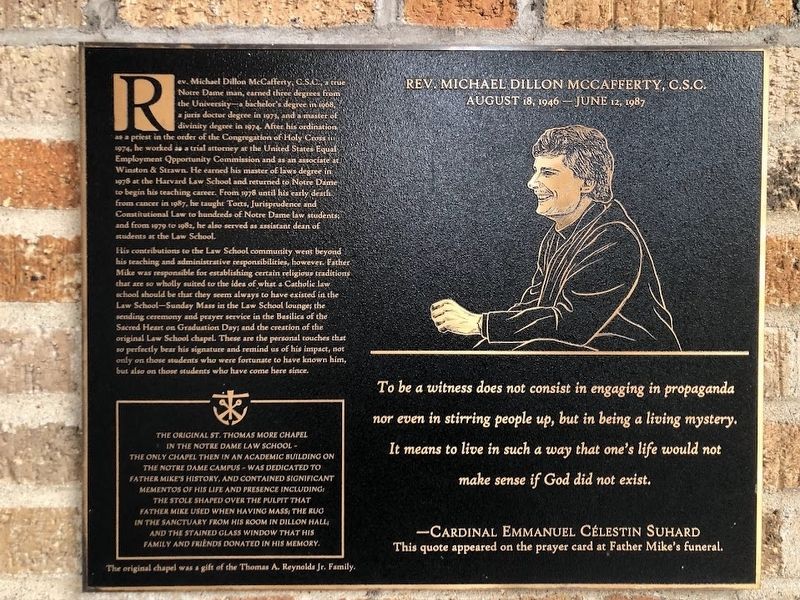 Rev. Michael Dillon McCafferty, C.S.C. Marker image. Click for full size.