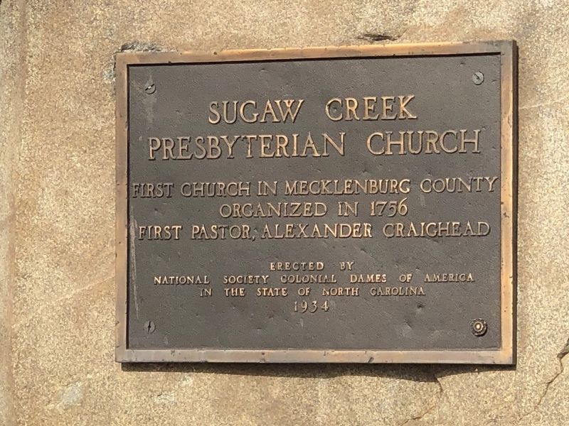 Sugaw Creek Presbyterian Church Marker image. Click for full size.
