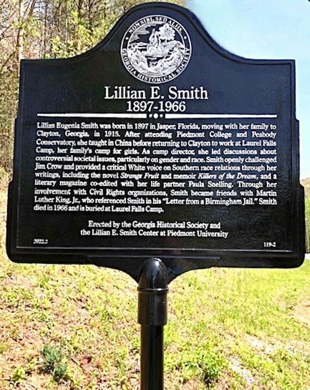 Lillian E. Smith Marker image. Click for full size.