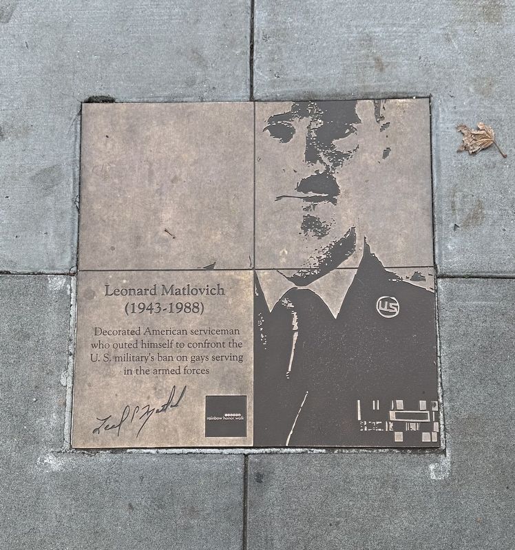 Leonard Matlovich Marker. Click for full size. Leonard Matlovich Marker image. Click for full size.