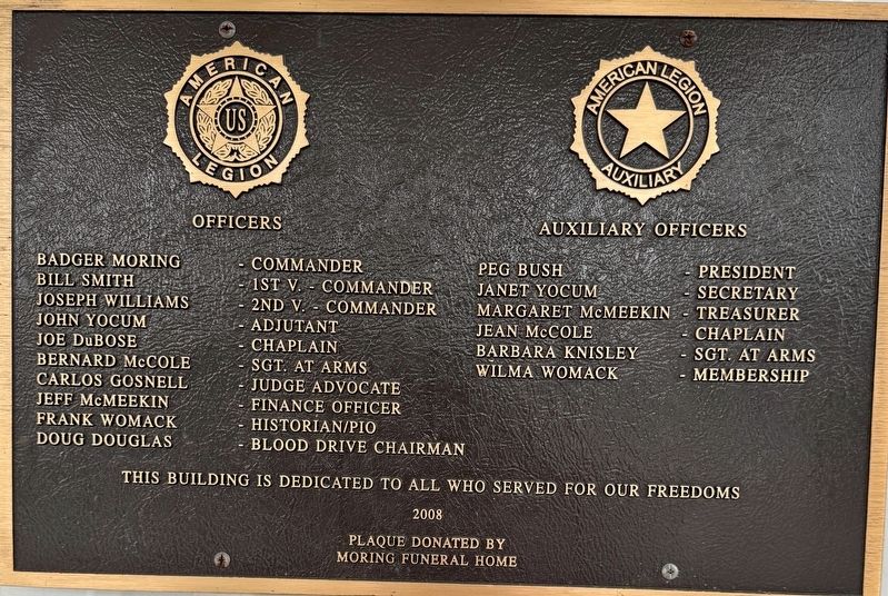 American Legion Post #230 Dedication Plaque. Click for full size. American Legion Post #230 Dedication Plaque image. Click for full size.