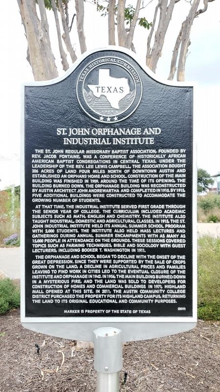 St. John Orphanage And Industrial Institute Marker image. Click for full size.