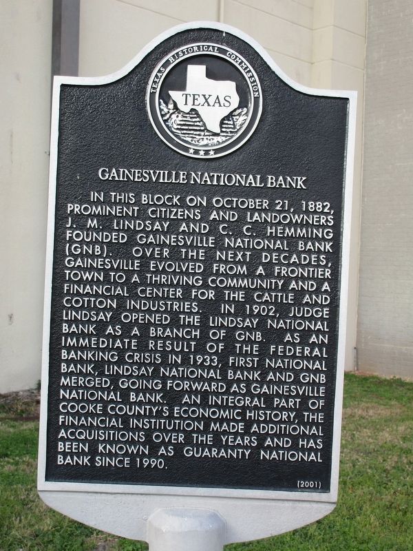 Gainesville National Bank Marker image. Click for full size.