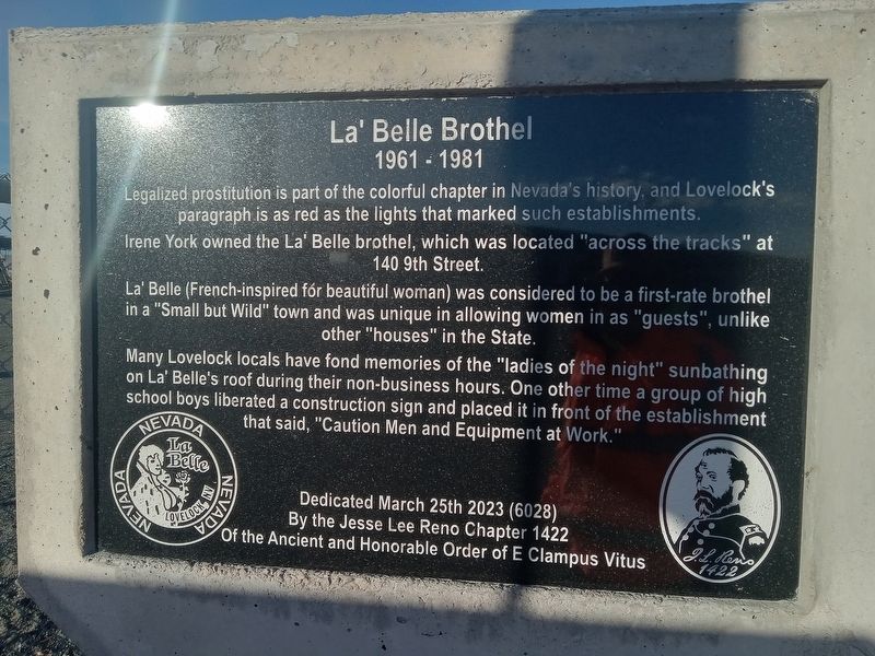 La' Belle Brothel 1961-1981 Marker image. Click for full size.