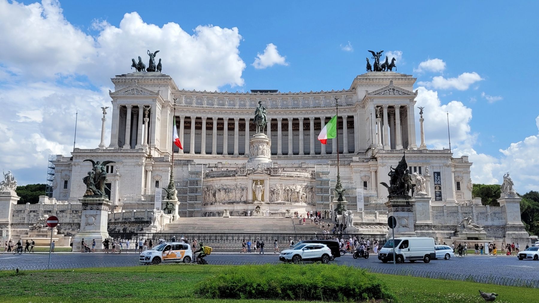 The view of the Monument to Victor Emmanuel II from across the street. Click for full size. The view of the Monument to Victor Emmanuel II from across the street image. Click for full size.