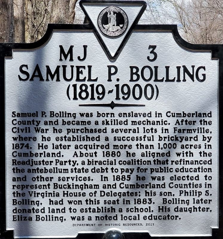 Samuel P. Bolling Marker image. Click for full size.