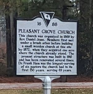 Pleasant Grove Church Marker image. Click for full size.