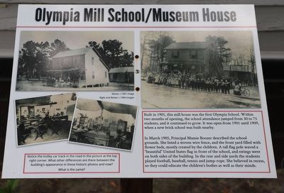 Olympia Mill School/Museum House Marker image. Click for full size.