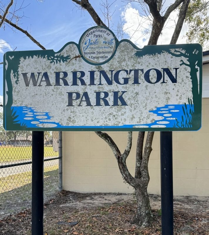 Warrington Park Sign image. Click for full size.