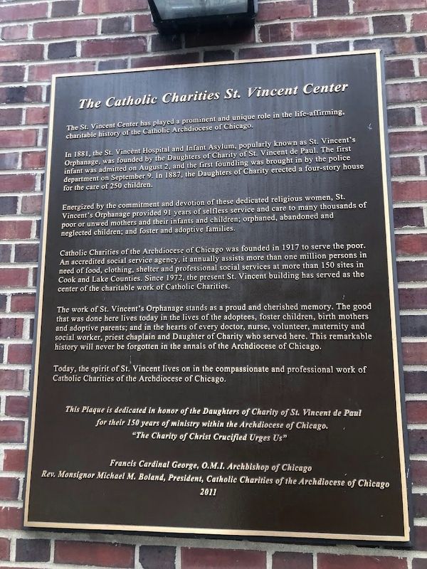 The Catholic Charities St. Vincent Center Marker. Click for full size. The Catholic Charities St. Vincent Center Marker image. Click for full size.