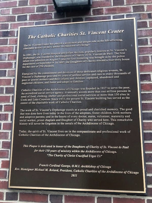 The Catholic Charities St. Vincent Center Marker image. Click for full size.