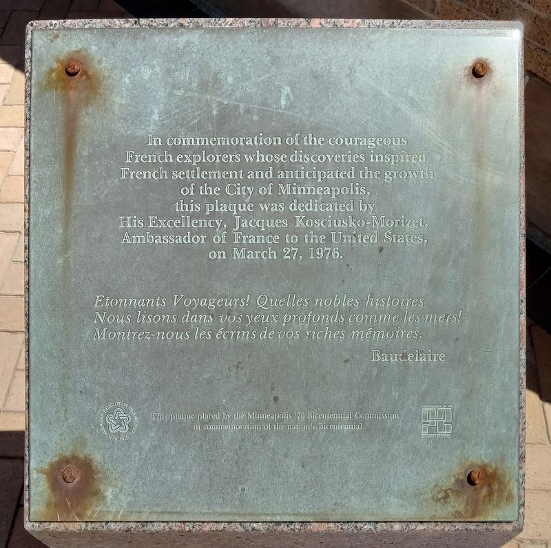 In commemoration of the courageous French explorers Marker image. Click for full size.
