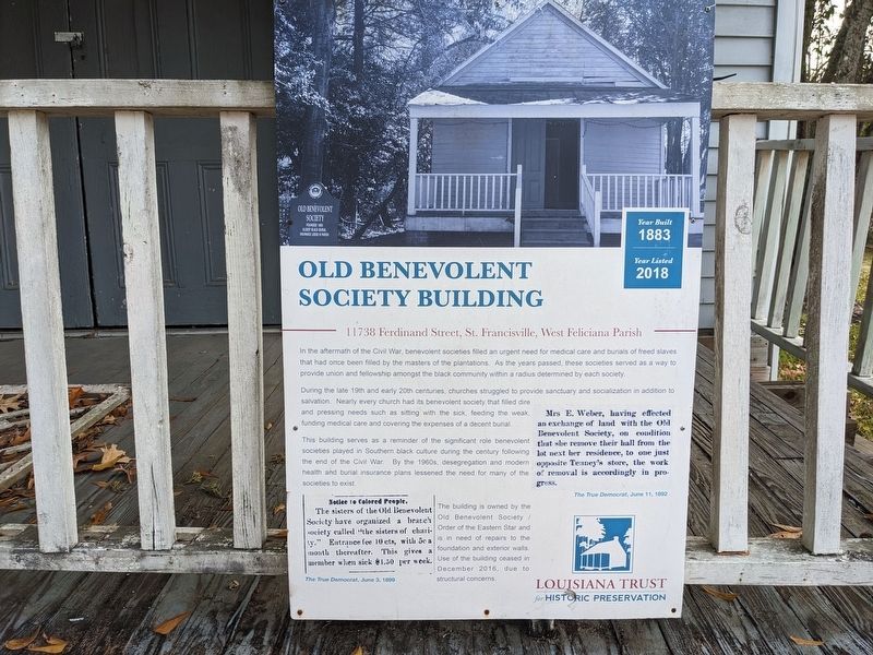Old Benevolent Society Building Marker. Click for full size. Old Benevolent Society Building Marker image. Click for full size.