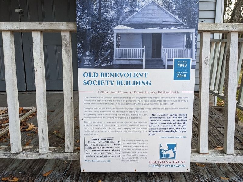 Old Benevolent Society Building Marker image. Click for full size.
