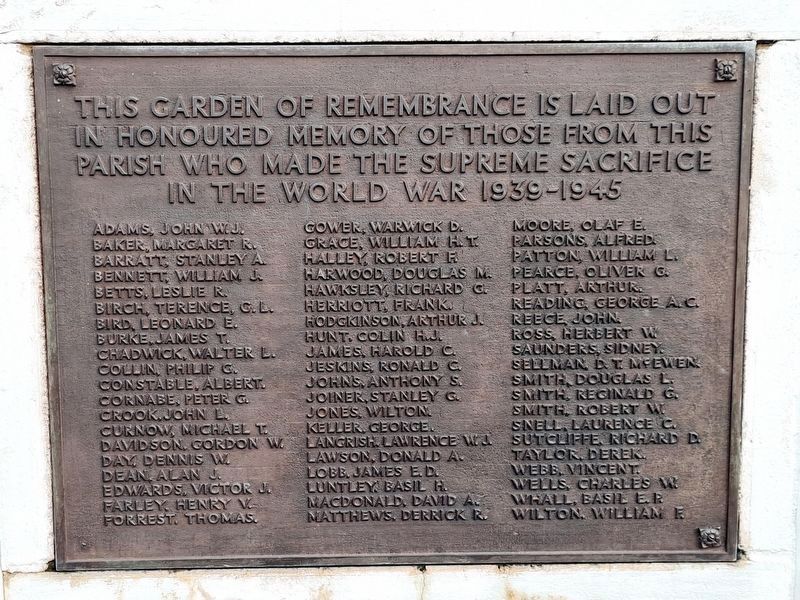 WWII Memorial Plaque image. Click for full size.