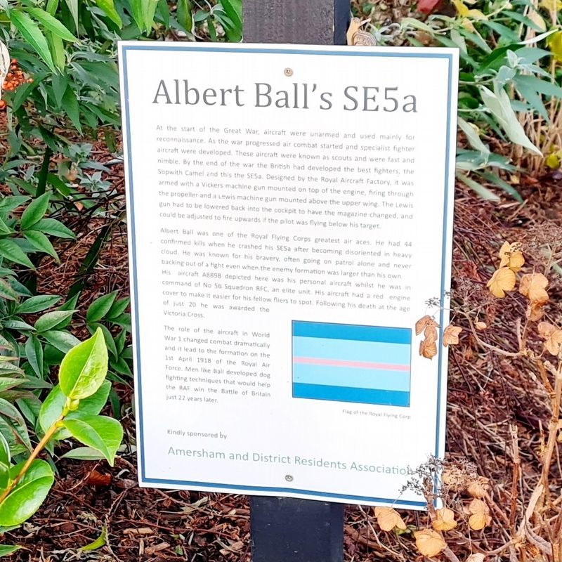Albert Ball's SE5a Marker image. Click for full size.