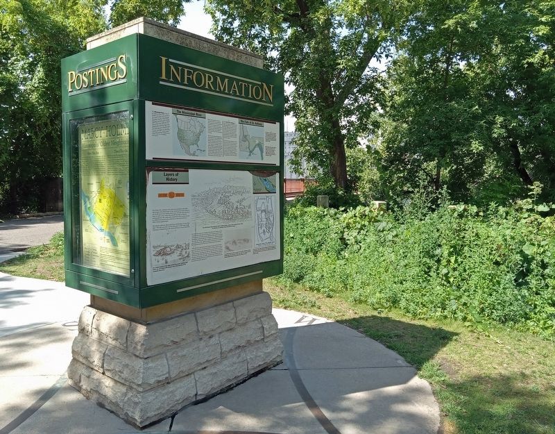 Layers of History Marker on a kiosk in Father Hennepin Park image. Click for full size.