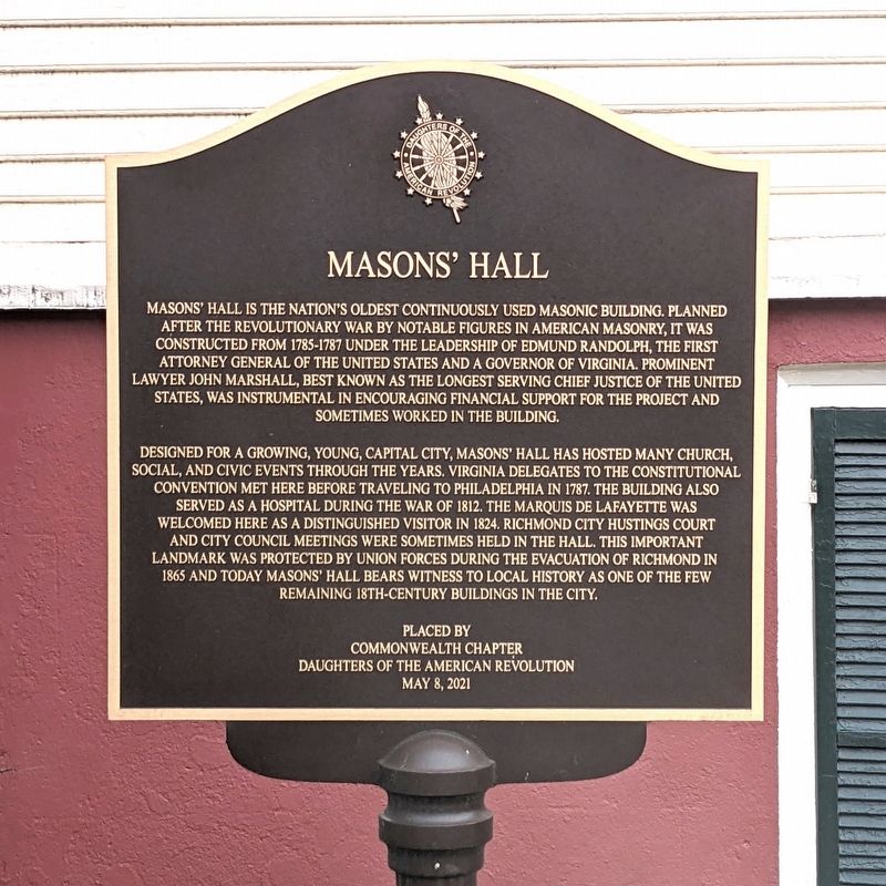 Masons' Hall Marker image. Click for full size.