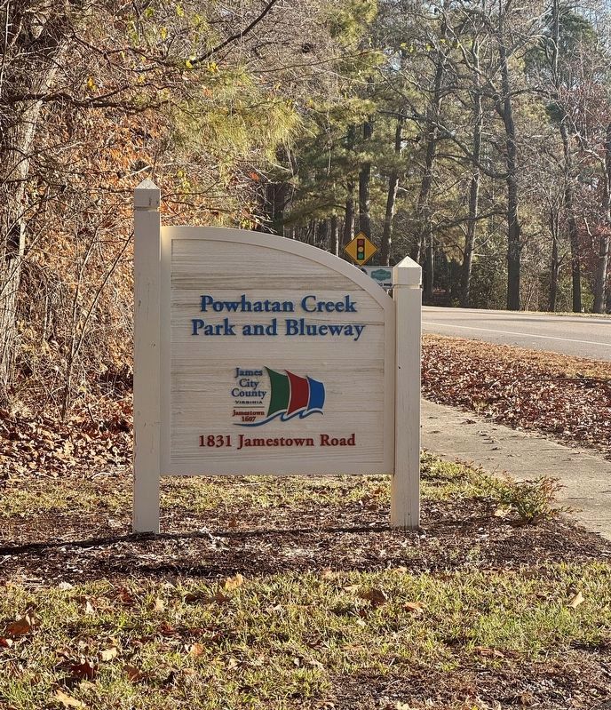 Powhatan Creek Park and Blueway Sign image. Click for full size.