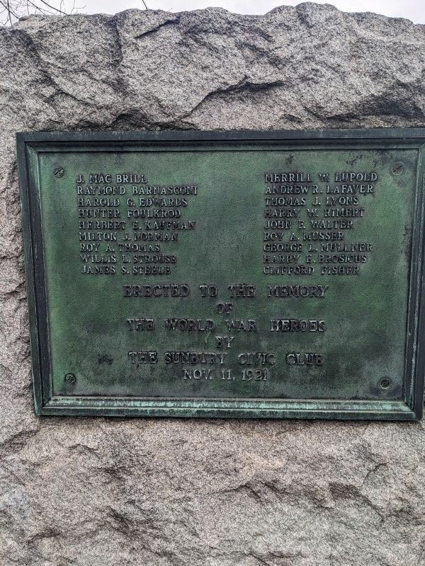 Erected to the Memory of the World War Heroes Marker. Click for full size. Erected to the Memory of the World War Heroes Marker image. Click for full size.
