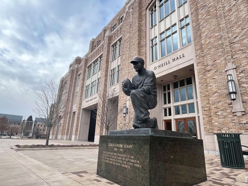 Coach Frank Leahy Statue, 2023 image. Click for full size.