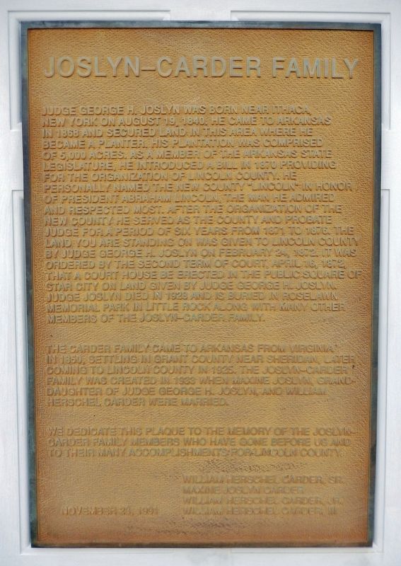 Joslyn-Carder Family Marker. Click for full size. Joslyn-Carder Family Marker image. Click for full size.