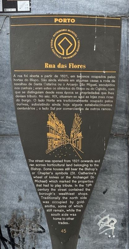 Rua das Flores / Flowers Street Marker image. Click for full size.