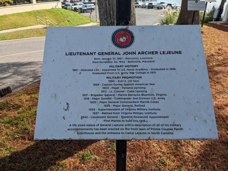 Lieutenant General John Archer Lejeune Marker image. Click for full size.