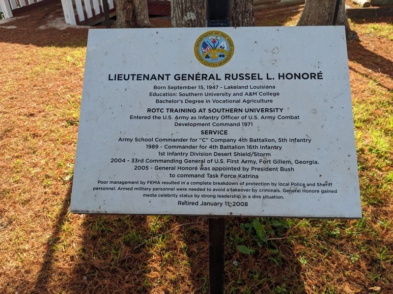 Lieutenant General Russel L. Honor Marker image. Click for full size.