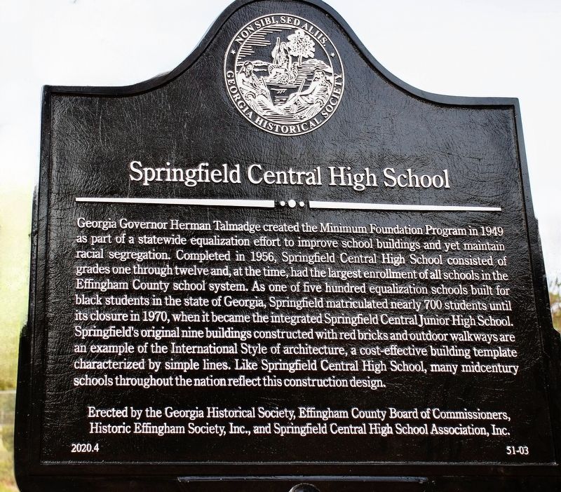 Springfield Central High School Marker image. Click for full size.