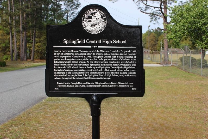 Springfield Central High School Marker image. Click for full size.