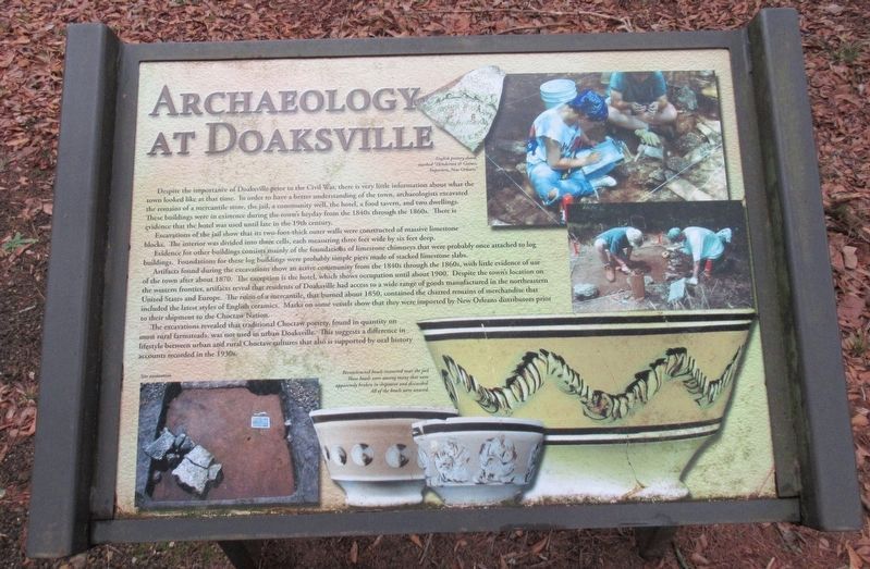 Archaeology at Doaksville Marker image. Click for full size.