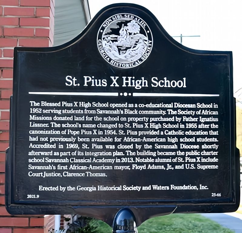 St. Pius X High School Marker image. Click for full size.