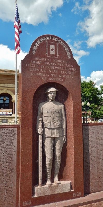 Emmet County Veterans Memorial (<i>center panel</i>) image. Click for full size.
