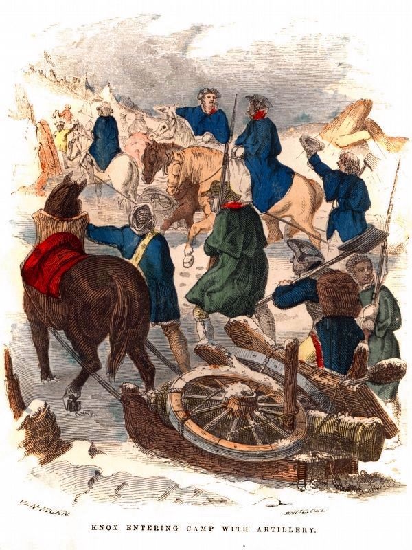 Knox Entering Camp with Artillery<br>by William H. Van Ingen<br>ca. 1855 image. Click for full size.