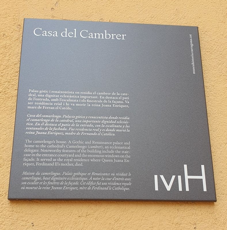 Casa del Cambrer / The Camerlengo's House Marker image. Click for full size.