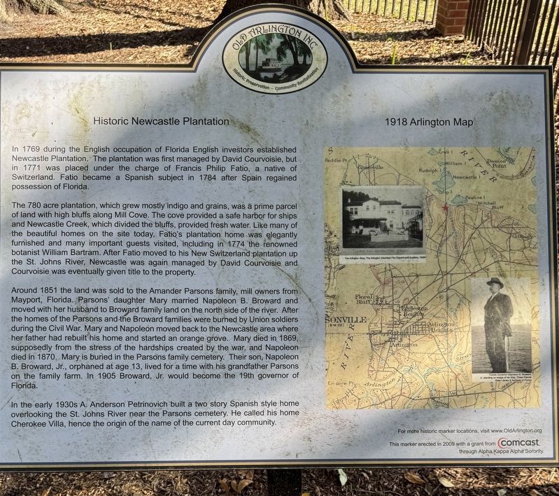 Historic Newcastle Plantation Marker. Click for full size. Historic Newcastle Plantation Marker image. Click for full size.