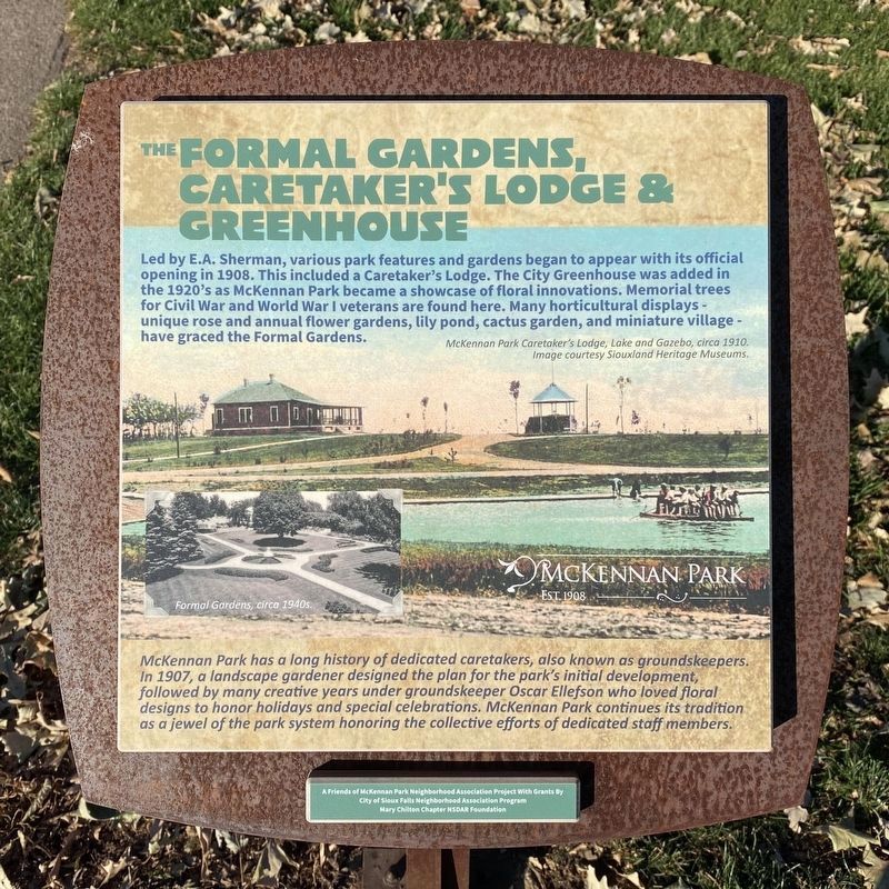 The Formal Gardens, Caretaker's Lodge & Greenhouse Marker image. Click for full size.