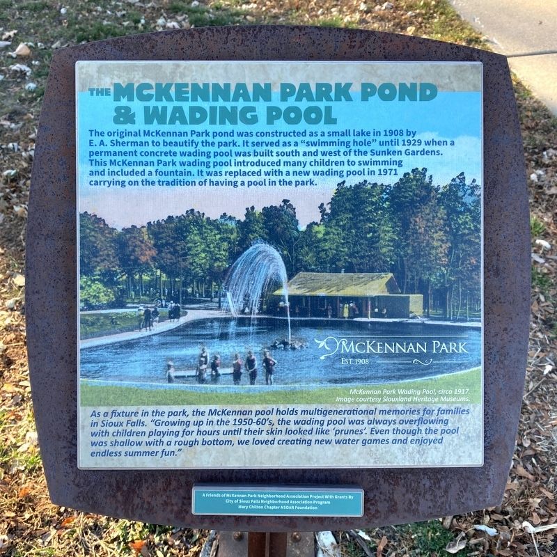 The McKennan Park Pond & Wading Pool Marker image. Click for full size.