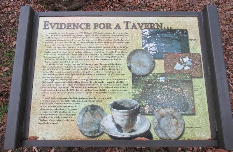 Evidence For A Tavern... Marker. Click for full size. Evidence For A Tavern... Marker image. Click for full size.
