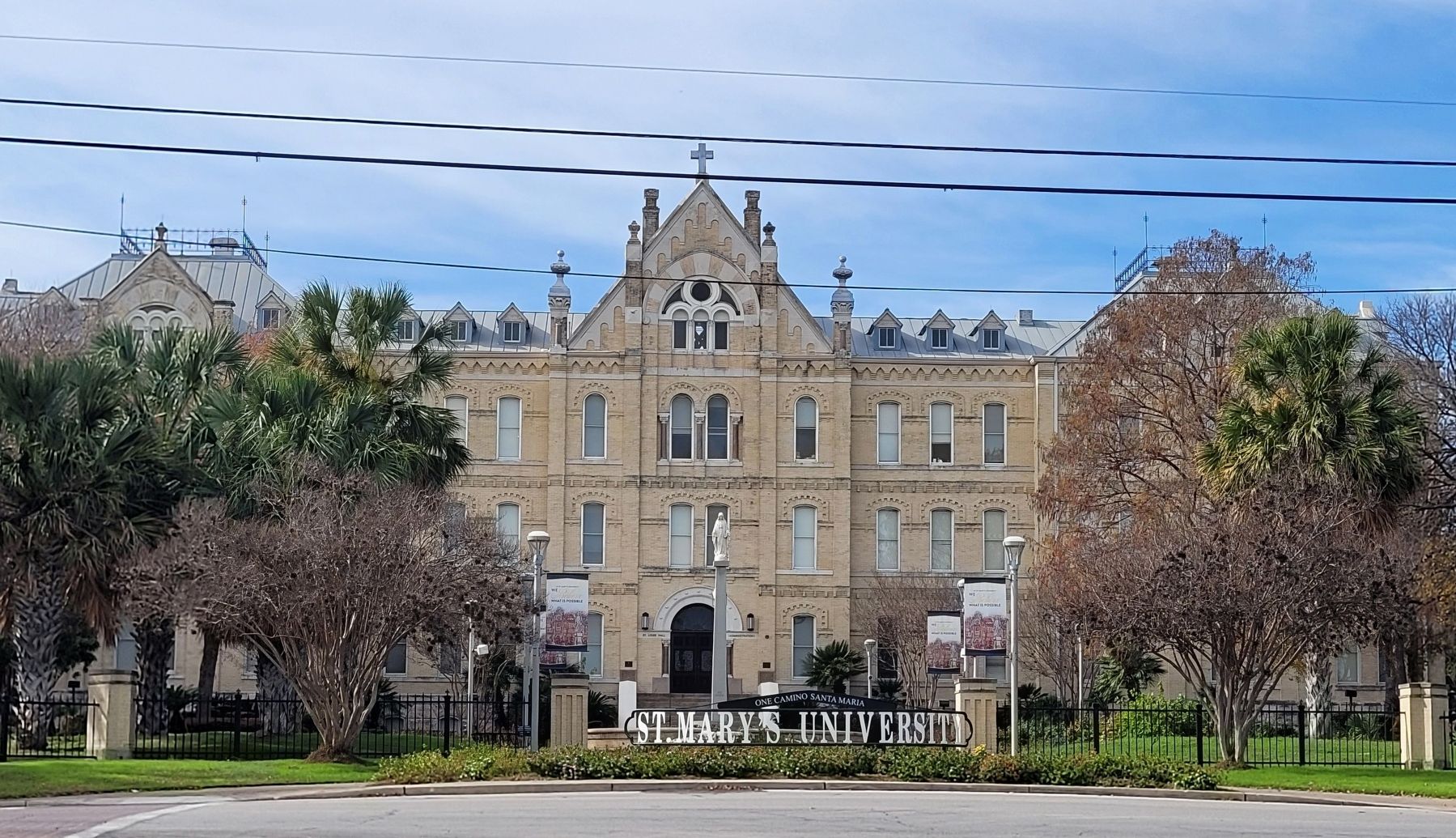 The view of St. Mary's University from across the street image. Click for full size.