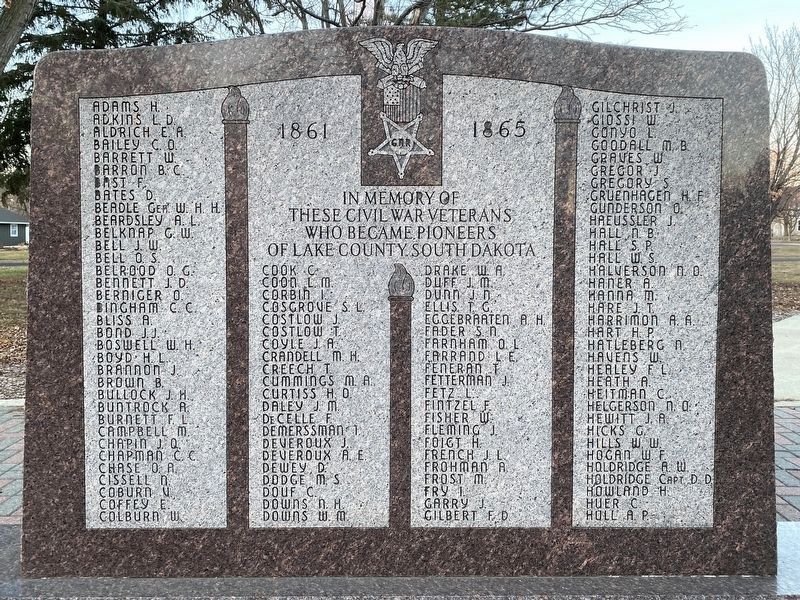 Lake County Civil War Memorial, Side One image. Click for full size.