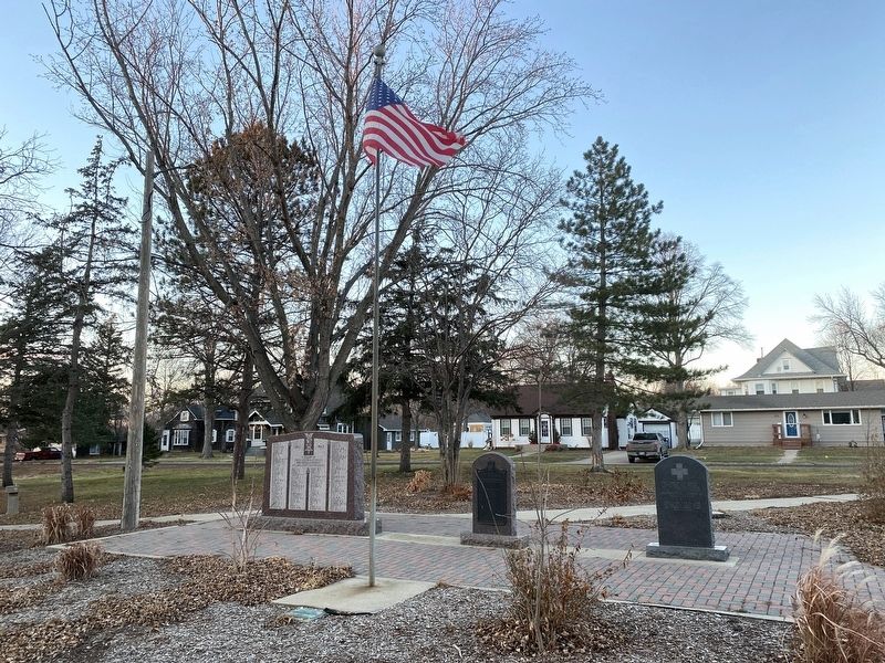 Memorials in Memorial Park image. Click for full size.