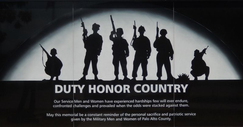 Palo Alto County Veterans Memorial (<i>center panel</i>) image. Click for full size.